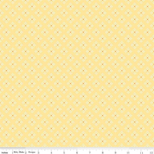 Bee Basics Stitched Flower Yellow Yardage $12.99/yard